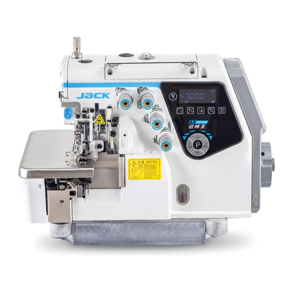 JACK® C7-5-M04/435 – 5-Thread AI Overlock with Smart Auto Material Adjustment – Complete Setup, Table & Stand Included