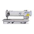CONSEW P1510RBL-18 Single Needle Long Arm 18" Heavy Duty Walking Foot Compound Feed Lockstitch Industrial Sewing Machine with Top Load Bobbin & Vertical Hook - Complete Setup, Table, Stand Included