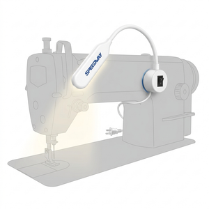 Lámpara LED magnética SPEEDWAY de 6W para máquina de coser, con cuello de ganso flexible, base imantada fuerte e interruptor en el cable — luz de trabajo sin sombras para máquinas industriales