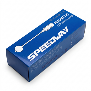 Lámpara LED magnética SPEEDWAY de 6W para máquina de coser, con cuello de ganso flexible, base imantada fuerte e interruptor en el cable — luz de trabajo sin sombras para máquinas industriales