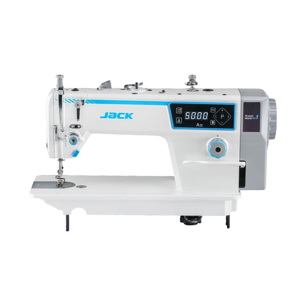 JACK A2C-C High-Speed Single Needle Lockstitch Machine with Automatic Thread Trimmer Assembled with Table and Stand Included