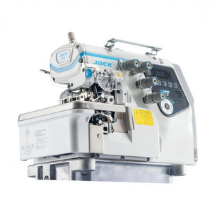 JACK C7-4-M03/333 — Máquina overlock de 4 hilos, reconocimiento inteligente de material, mesa y base incluidas