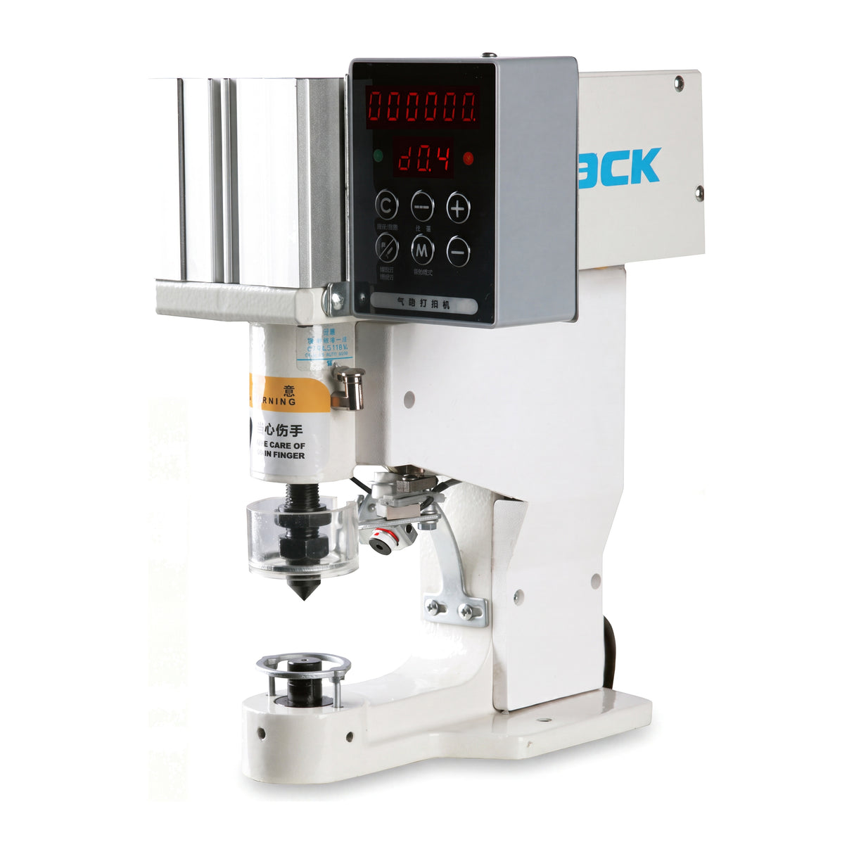 JACK® JK-2808 – Pneumatic Snap Button Attaching Machine – Complete Setup, Table & Stand Included
