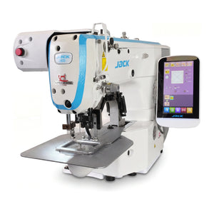 JACK® JK-T1906GS-D – Computer-Controlled High-Speed Shape-Tacking Sewing Machine – Complete Setup, Table & Stand Included