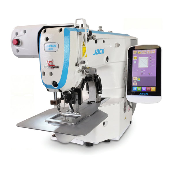 JACK® JK-T1906GS-D – Computer-Controlled High-Speed Shape-Tacking Sewing Machine – Complete Setup, Table & Stand Included