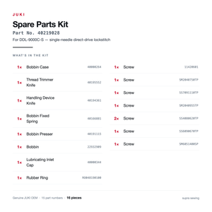 JUKI 40219028 kit contents list for DDL-9000C-S