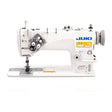 JUKI LH-3528-FS Double Needle Needle Feed Lockstitch Industrial Sewing Machine with Vertical Hook (1/4" / 6.4mm Gauge) - Complete Setup, Table, Stand Included