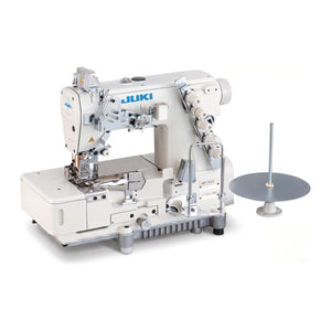 JUKI MF-7523C11 3 Needle Flatbed Coverstitch for Binding Industrial Sewing Machine with Table and Servo Motor Included Included