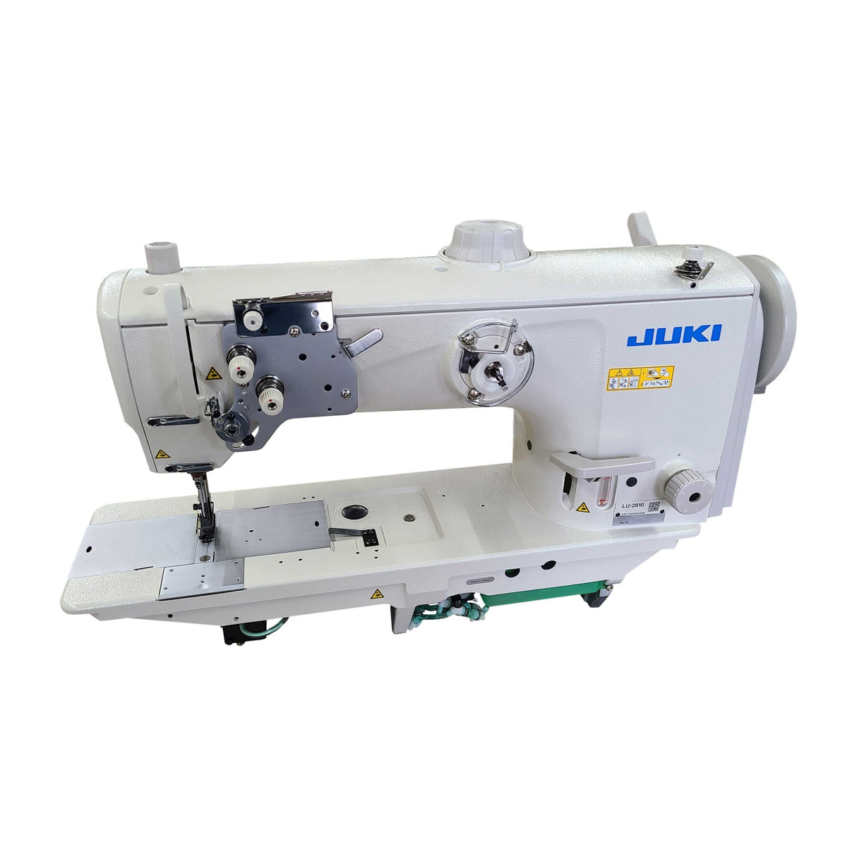 JUKI LU-2810AS Single Needle Heavy Duty Unison Feed Walking Foot Sewing Machine Assembled with Servo Motor, Table and Stand Included