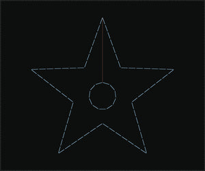 Star patch outline stitch pattern, 42 × 40 mm, digitized to Dahao .NSP