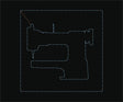 Sewing machine silhouette stitch pattern, 40 × 40 mm, fits the 60 × 50 mm field of the JACK JK-T1906GS-D