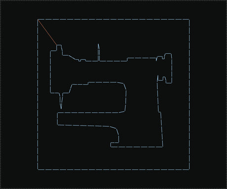 Sewing machine silhouette stitch pattern, 40 × 40 mm, fits the 60 × 50 mm field of the JACK JK-T1906GS-D