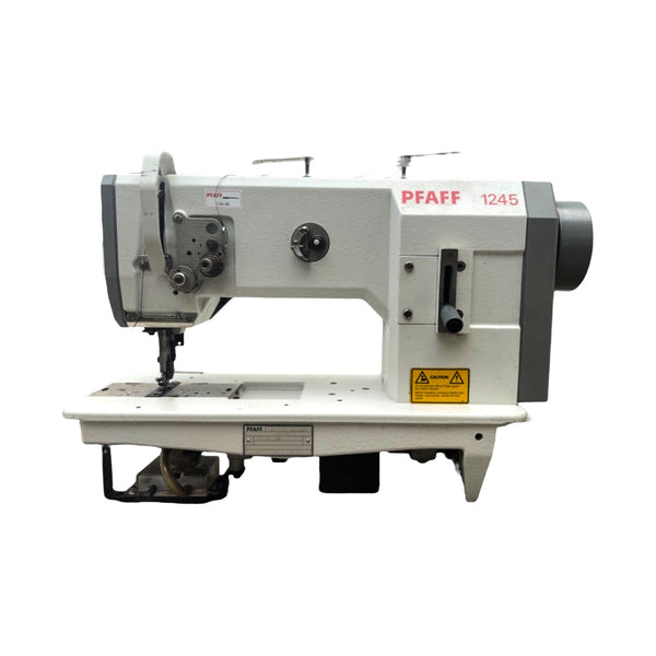 PFAFF 1245 Single Needle Heavy Duty Unison Feed Walking Foot Sewing Machine Assembled with Servo Motor, Table and Stand Included