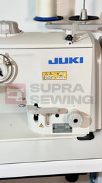 JUKI LU-2810AS Single Needle Heavy Duty Unison Feed Walking Foot Sewing Machine Assembled with Servo Motor, Table and Stand Included