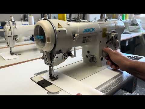 JACK JK-2284B-4E Single Needle Drop Feed 3 Step Zig-Zag Automatic Sewing Machine Assembled with Table and Stand Included