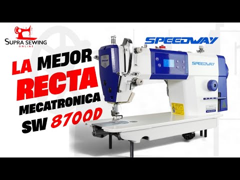 SPEEDWAY SW 8700 D Máquina de coser industrial de pespunte de una sola aguja con servomotor, mesa y soporte incluidos con ruedas