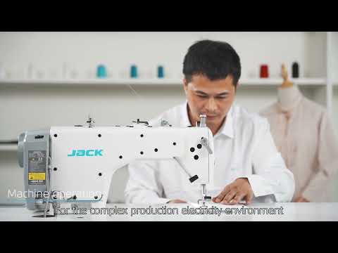 Máquina de coser industrial de puntada de cadeneta con accionamiento directo y gancho de una sola aguja JACK F5-HL-7, ensamblada con mesa y soporte incluidos 