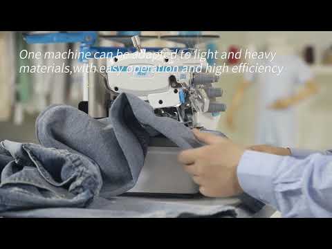 Máquina overlock digital JACK C6-6-M03/333 de 6 hilos con ajuste de espesor totalmente automático, ensamblada con mesa y soporte incluidos 