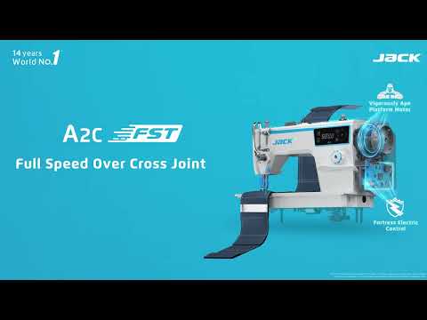 JACK A2C-C High-Speed Single Needle Lockstitch Machine with Automatic Thread Trimmer Assembled with Table and Stand Included