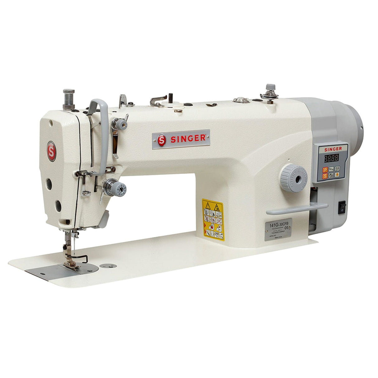 SINGER 141G-20 — Máquina lockstitch industrial de una aguja, transmisión directa, ensamblada lista para usar, mesa y base incluidas