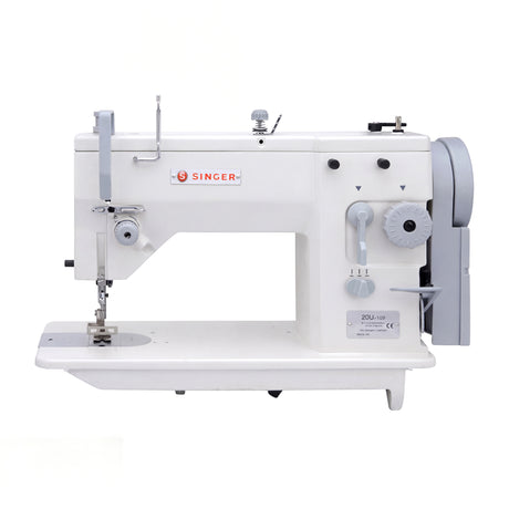 SINGER 20U-105C Single Needle Lockstitch Straight and Zig-Zag  Sewing Machine Assembled with Servo Motor, Table and Stand Included
