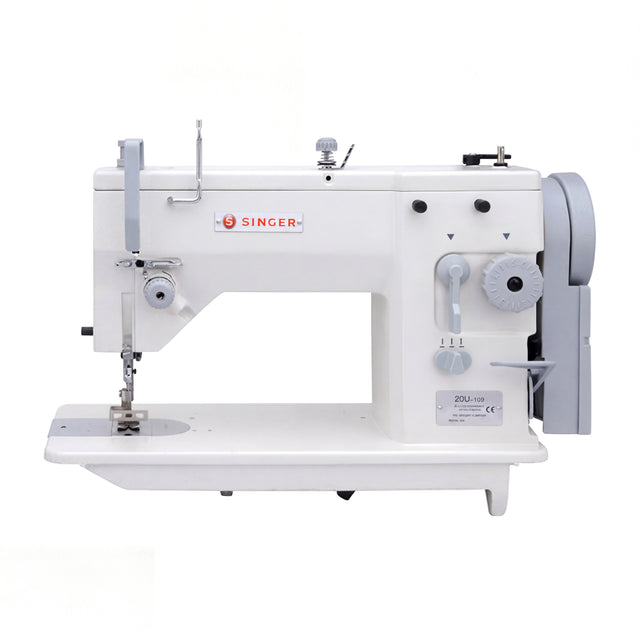 SINGER 20U-105C Single Needle Lockstitch Straight and Zig-Zag  Sewing Machine Assembled with Servo Motor, Table and Stand Included