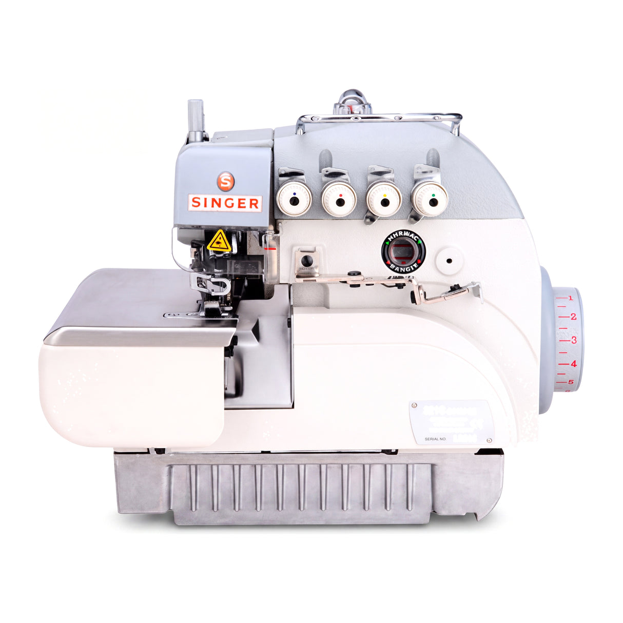 SINGER 321C-241M-25 4 Thread Overlock Industrial Sewing Machine Assembled with Servo Motor, Fully Submerged Table Setup Included