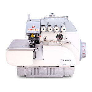 SINGER 321C-251M-35 5 Thread Overlock Industrial Sewing Machine Assembled with Servo Motor, Fully Submerged Table Setup Included