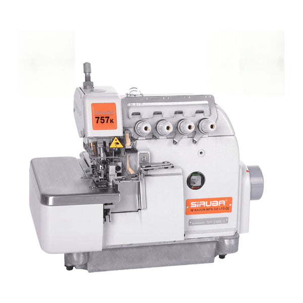 SIRUBA 757K-516M2-35 5 Thread Overlock Industrial Sewing Machine Assembled with Servo Motor, Fully Submerged Table Setup