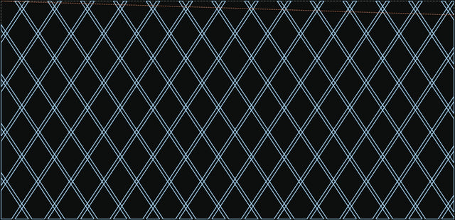 Double Diamond quilting pattern as an SLW stitch file for a CNC pattern sewing machine, 25 x 12 in