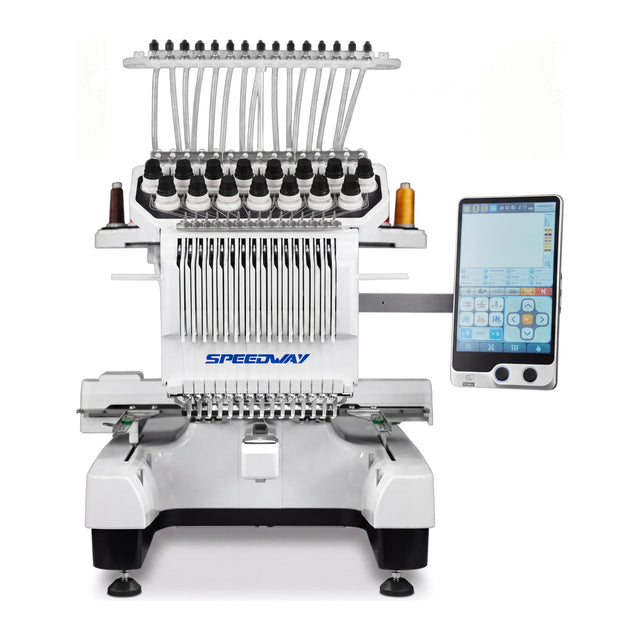 SPEEDWAY® BF-1500 – 15-Needle Computerized Embroidery Machine – Complete Setup, Table & Stand Included