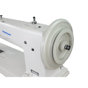 SPEEDWAY SW-28BL-20 2-Needle 20" Long Arm Extra Heavy Duty Walking Foot Compound Feed Industrial Sewing Machine with Japanese Hook & 900W Servo Motor for Sails, Tarps, Leather & Upholstery - Complete Setup, Table & Stand Included