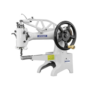 SPEEDWAY SW 2971 — Máquina lockstitch industrial de una aguja, cama cilíndrica tipo patcher para reparación de zapatos y cuero, ensamblada lista para usar con mesa y base incluidas