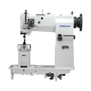 SPEEDWAY® SW-82440-2 – Post Bed Double Needle Walking Foot – Complete Setup, Table & Stand Included