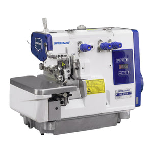 SPEEDWAY SW6-3D-32R 1-Needle 3-Thread Narrow Gauge Rolled Hem Direct Drive Overlock Industrial Sewing Machine for Lingerie, Blouses, Scarves & Light Fabrics - Complete Setup, Fully Submerged Table Included