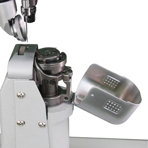 Supra Sewing Online, Llc Speedway SW 9910 industrial sewing machine bobbin case and needle.