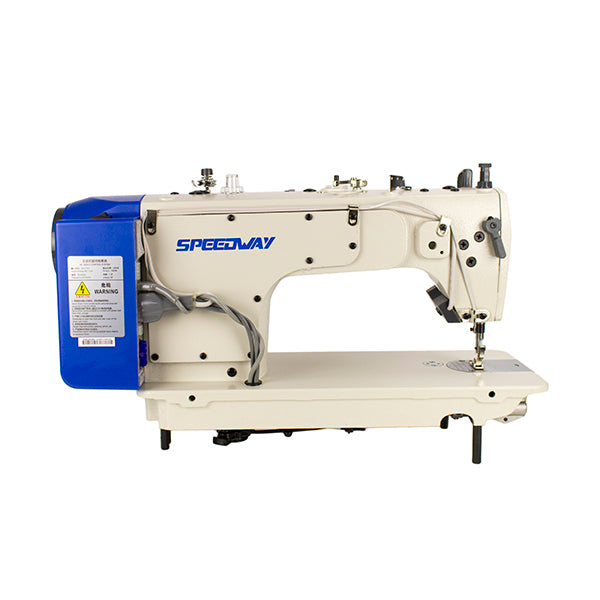 SPEEDWAY SW9000-D4 Single Needle Direct Drive Fully Automatic Drop Feed Lockstitch Industrial Sewing Machine Assembled with Table and Stand Included